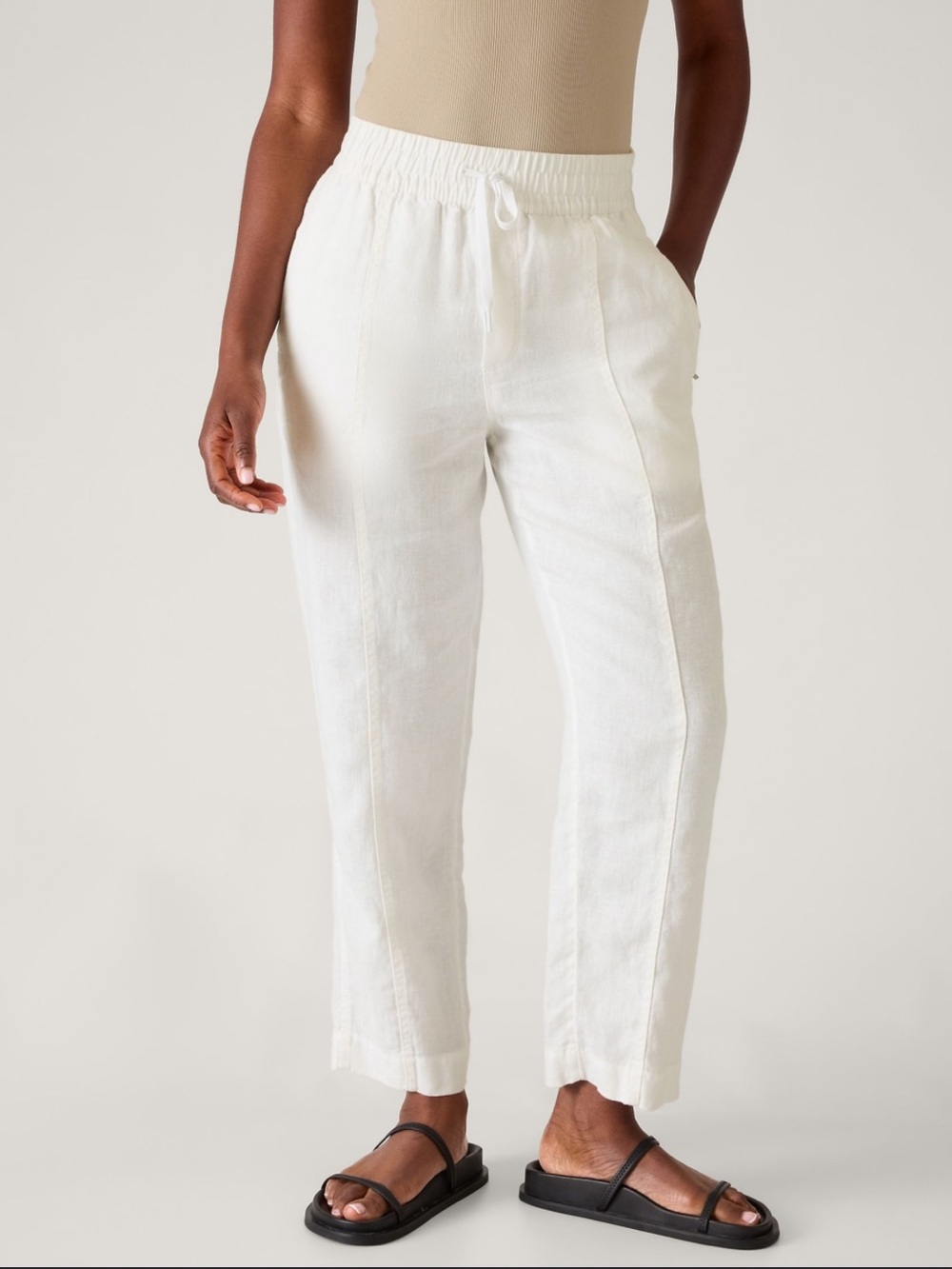 Athleta Linen High Rise Ankle Pant - 100% Linen - Size L